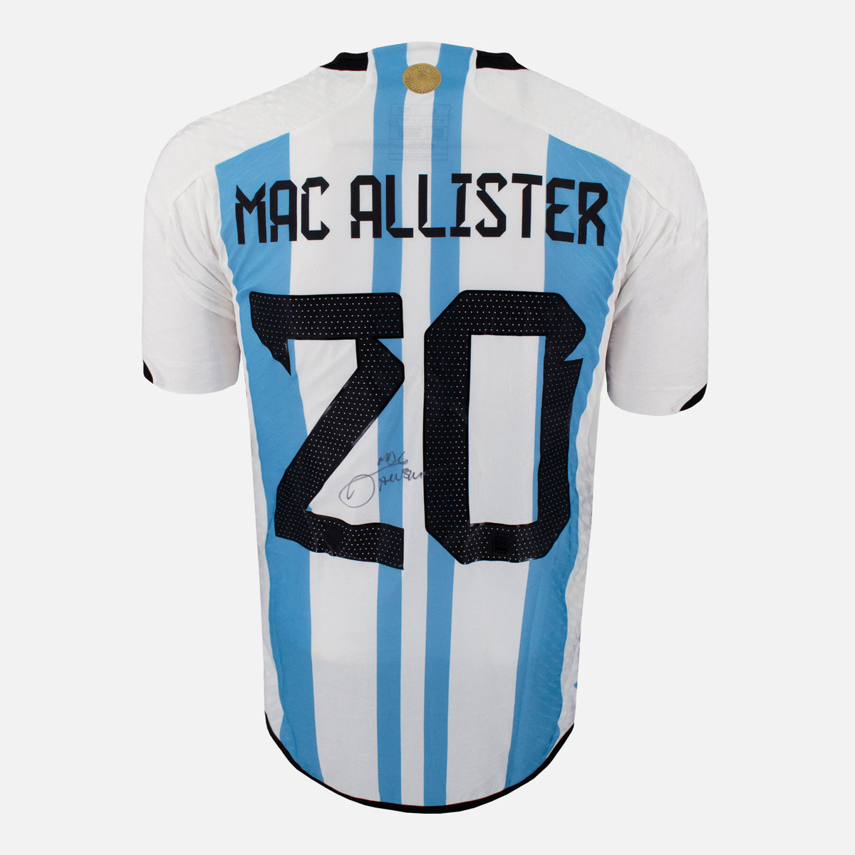 Alexis Mac Allister Signed Argentina Shirt 2022 World Cup Final [20] — Official Argentina shirt signed by Alexis Mac Allister | The Vault