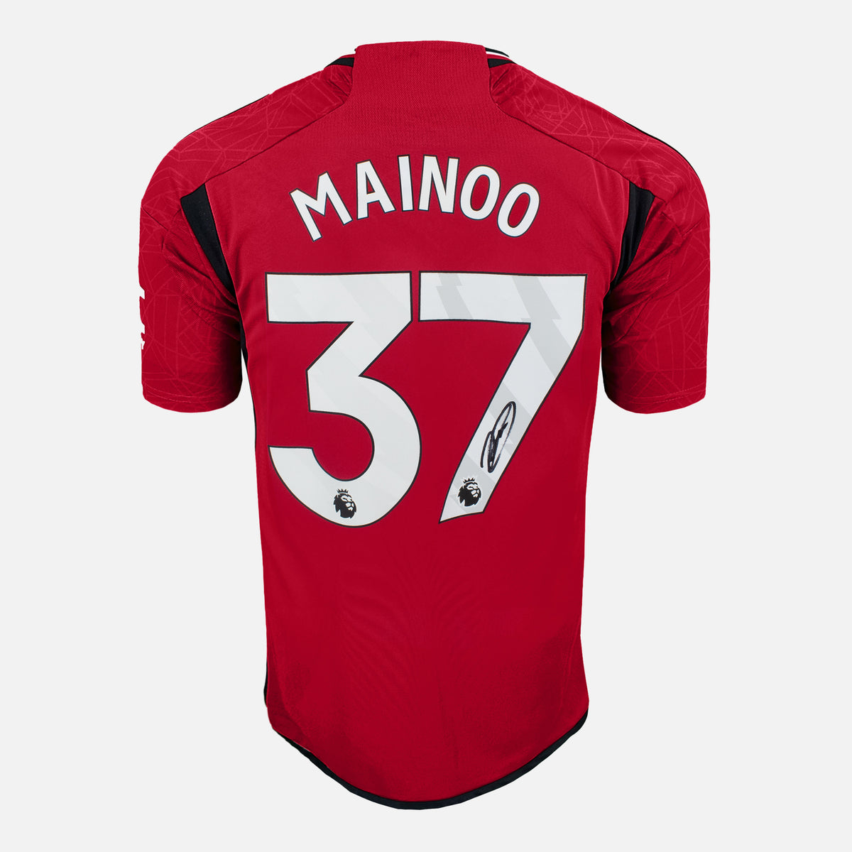 Kobbie Mainoo Signed Manchester United Shirt 2023-24 Home [37] — Manchester United signed shirt from the 2023 to 2024 season | The Vault