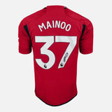 Framed Mainoo Signed Manchester United Shirt, Red Home [Mini]