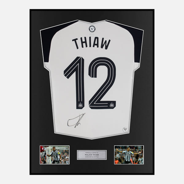 Framed Malick Thiaw Signed Newcastle United Shirt Home [Classic]
