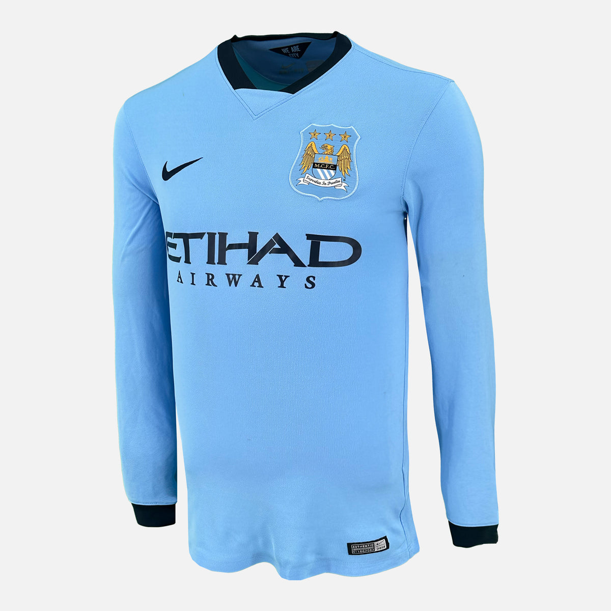2014-15 Manchester City Home Shirt long sleeve [Excellent] S — Verified official Manchester City shirt, condition graded | The Vault