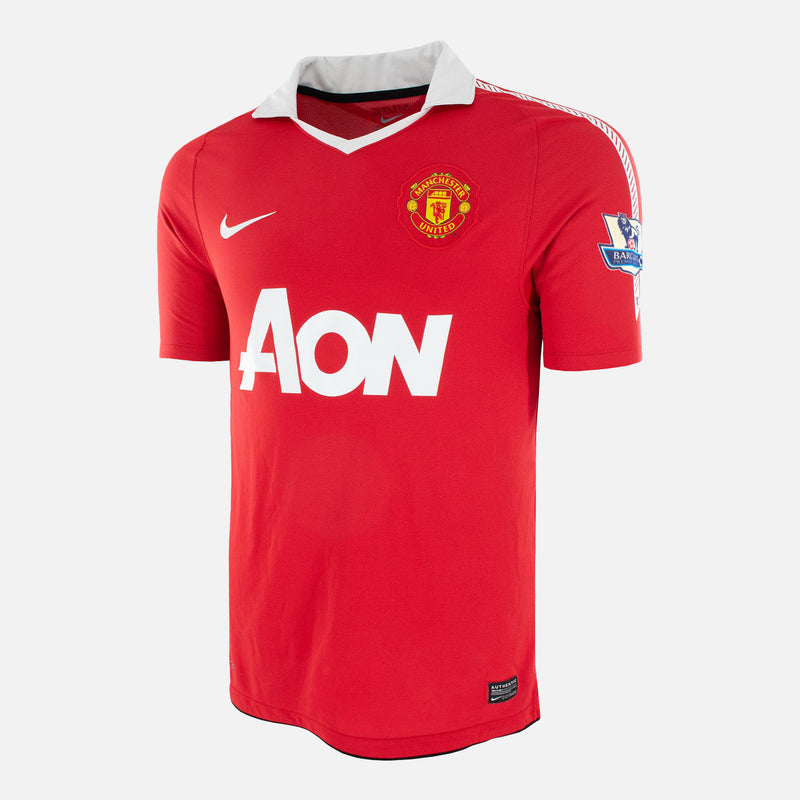2010-11 Manchester United Home Shirt Scholes 18 PL Badges [Perfect] L