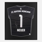 Framed Manuel Neuer Signed Shirt, Bayern Munich Goalkeeper [Lite]