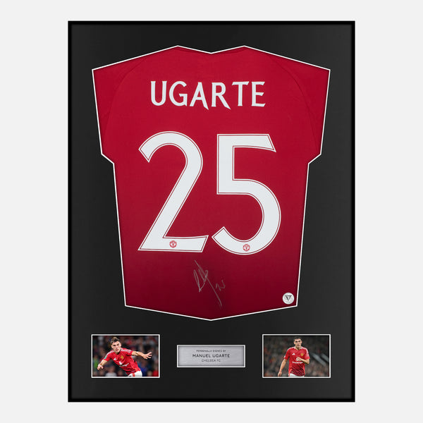 Framed Manuel Ugarte Signed Manchester United Shirt Home 2024-25 [Classic]