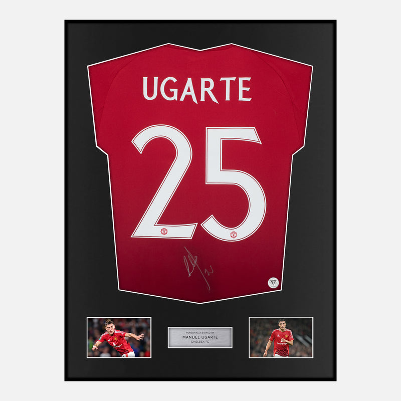 Framed Manuel Ugarte Signed Manchester United Shirt Home 2024-25 [Modern]