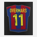 Framed Overmars Signed Shirt, Barcelona Home [Lite]