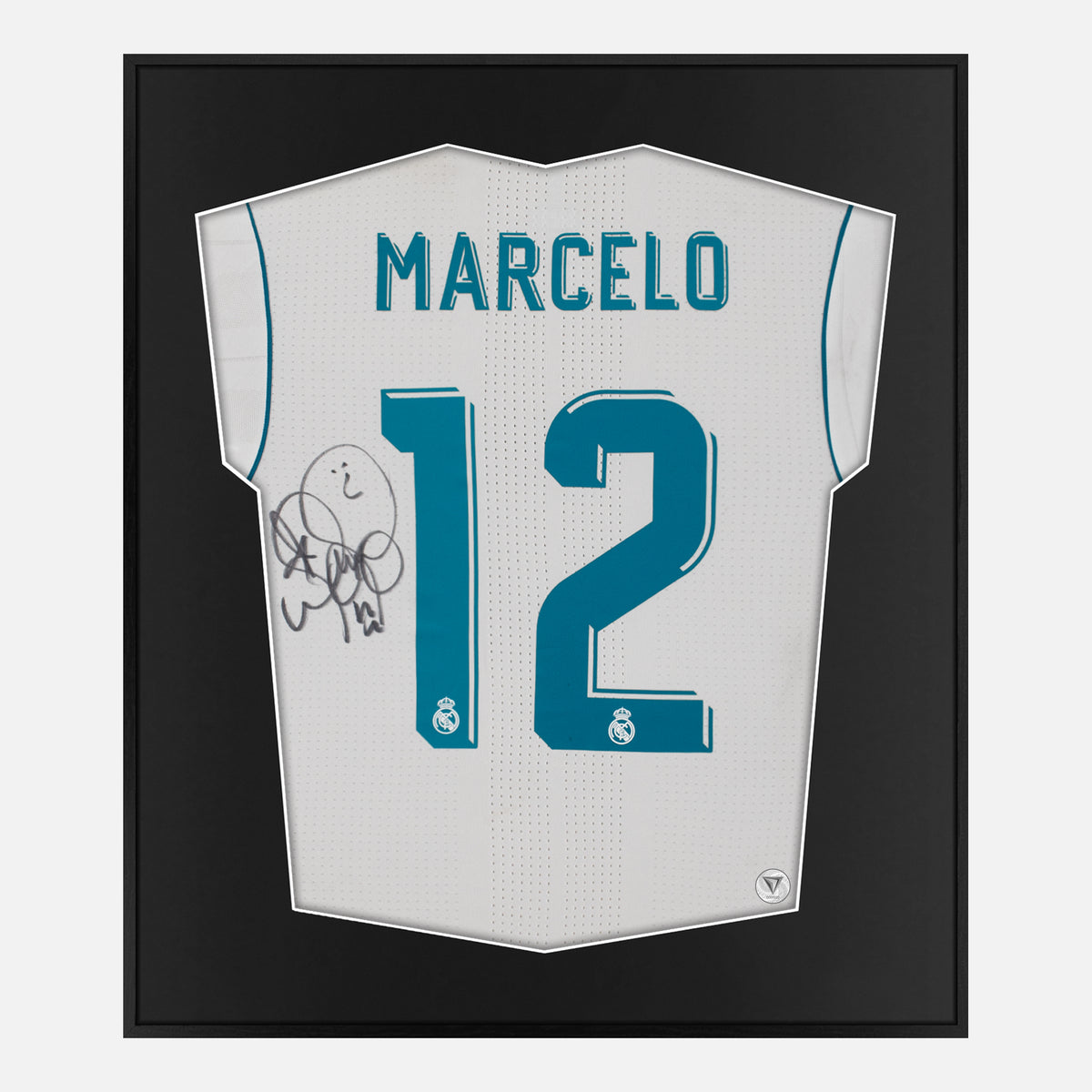Framed Marcello Signed Real Madrid Shirt, Champions League Final 2018 [Lite] — Authentic signature with NFC and COA | The Vault