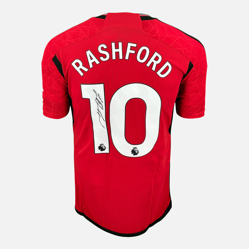 Framed Marcus Rashford Signed Manchester United Shirt Home 2023-24 [Mini]