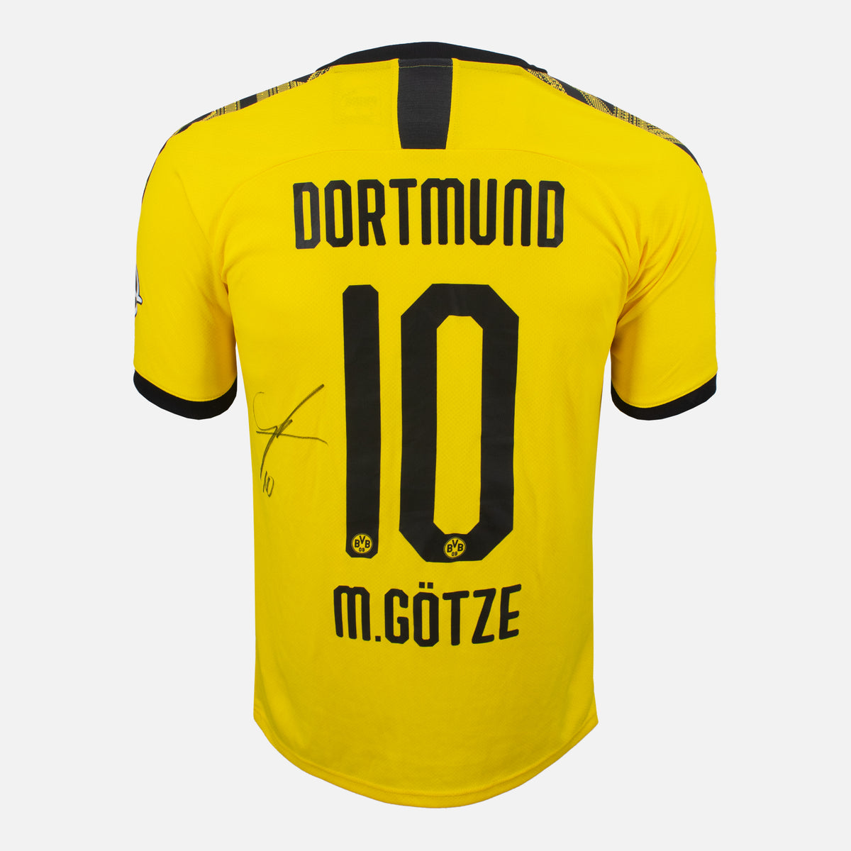 Mario Gotze Signed Borussia Dortmund Shirt 2019-20 Home [10] — Borussia Dortmund signed shirt from the 2019 to 2020 season | The Vault