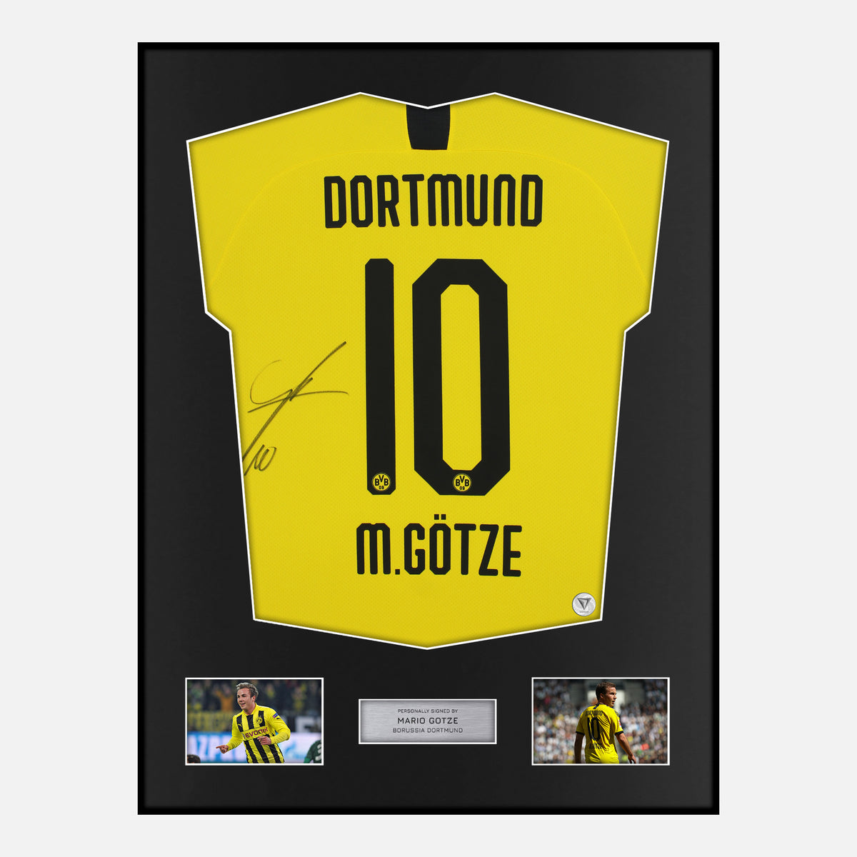 Framed Mario Gotze Signed Borussia Dortmund Shirt Home 2019-20 [Classic] — Verified autograph with NFC and certificate | The Vault