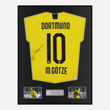 Framed Mario Gotze Signed Borussia Dortmund Shirt Home 2019-20 [Classic]