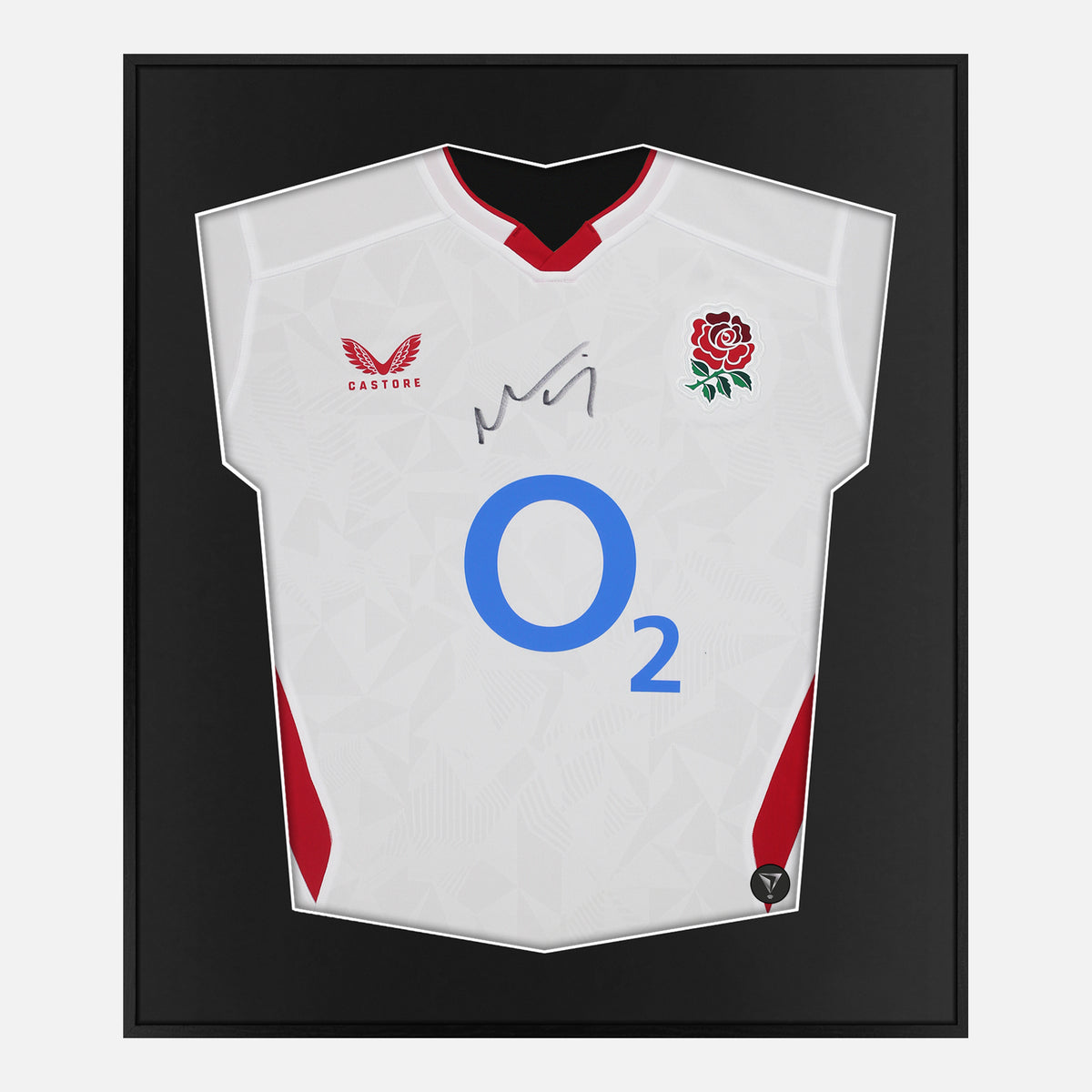 Framed Maro Itoje Signed Shirt, England Rugby Home [Lite] — Lite framed England shirt signed by Maro Itoje | The Vault