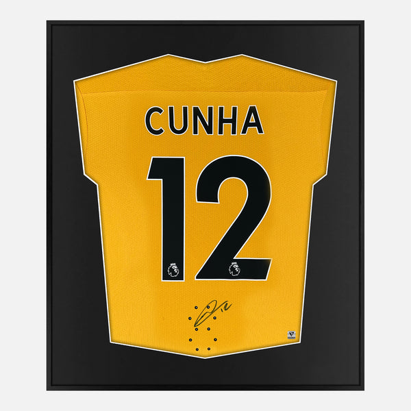 Framed Matheus Cunha Signed Wolves Shirt 2022-23 [Mini]