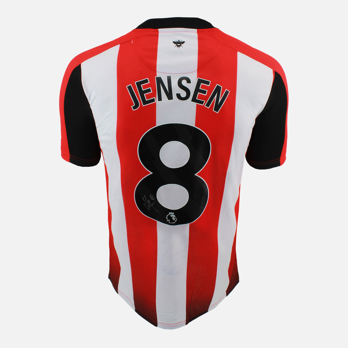 Mathias Jensen Signed Brentford Shirt 2023-25 Home [8] — Brentford signed shirt from the 2023 to 2025 season | The Vault