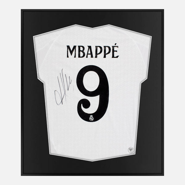 Framed Mbappe Signed Shirt, Real Madrid Home Jersey [Lite]