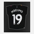 Framed Mbeumo Signed Brentford Shirt, Black Third away [Lite]