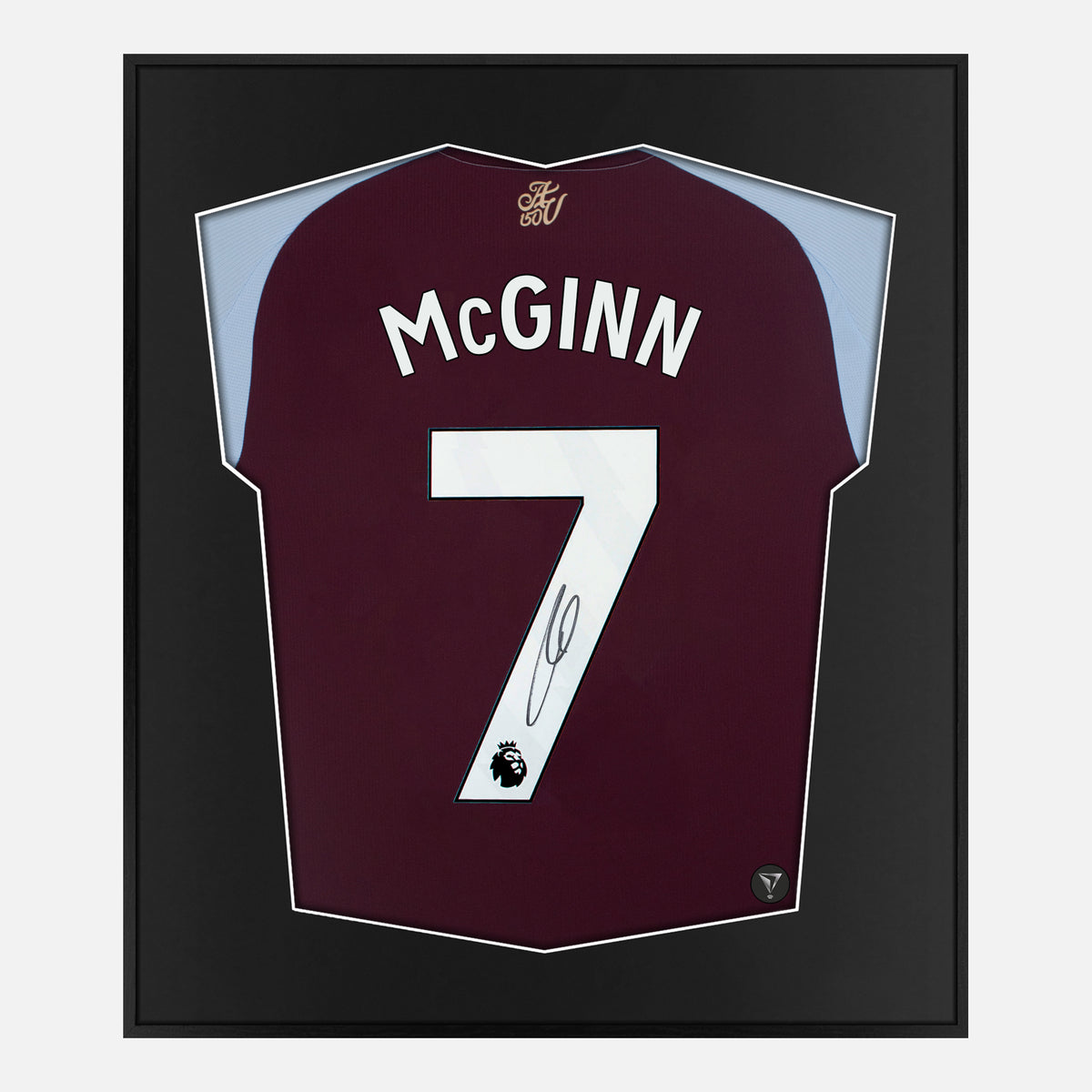 Framed McGinn Signed Shirt, Aston Villa Home [Lite] — Lite framed Aston Villa shirt signed by John McGinn | The Vault