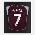 Framed McGinn Signed Shirt, Aston Villa Home [Lite]