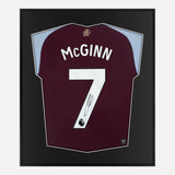 Framed McGinn Signed Shirt, Aston Villa Home [Lite]