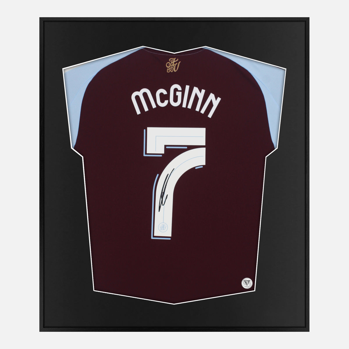 Framed McGinn Signed Shirt, Aston Villa Home [Lite] — Authentic signature with NFC and COA | The Vault