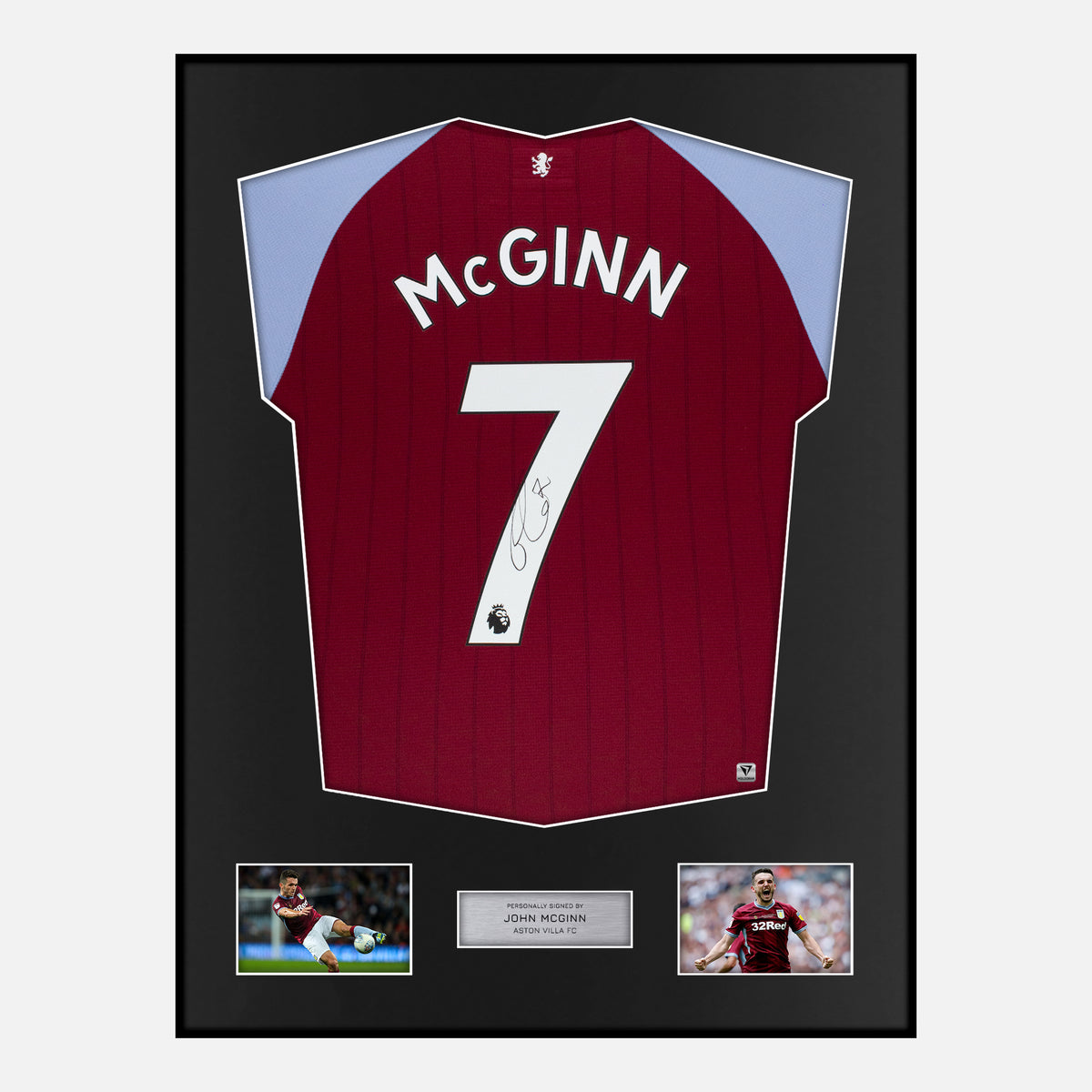 Framed John McGinn Signed Aston Villa Shirt 2020-21 Home [Classic] — Verified autograph with NFC and certificate | The Vault