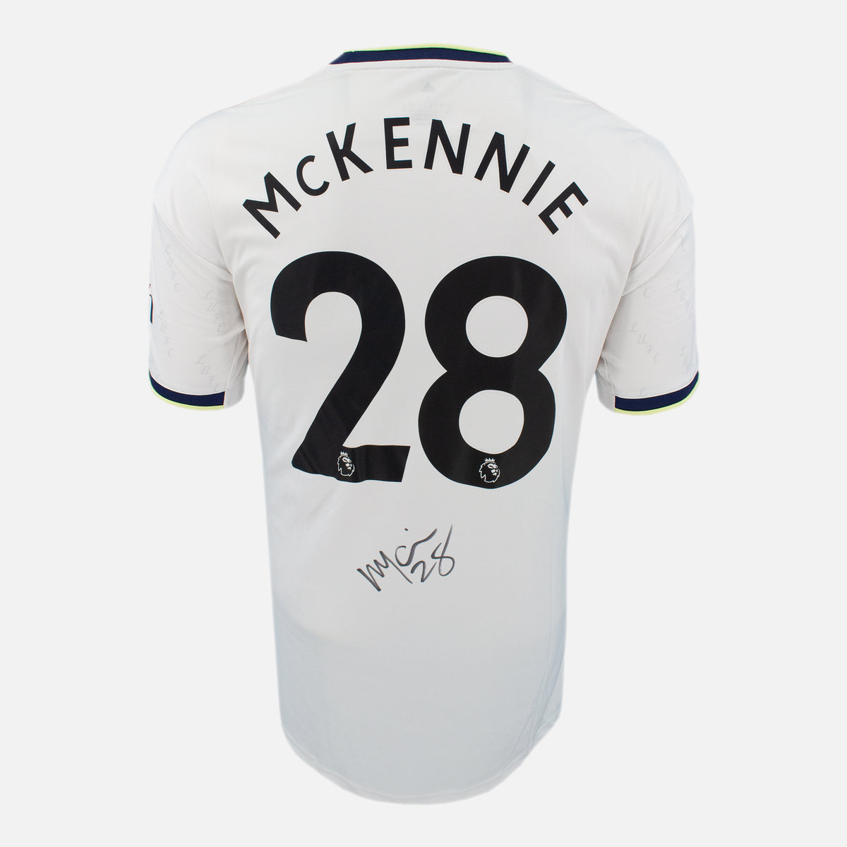 Weston McKennie Signed Leeds United Shirt 2022-23 Home [28] — Leeds United signed shirt from the 2022 to 2023 season | The Vault