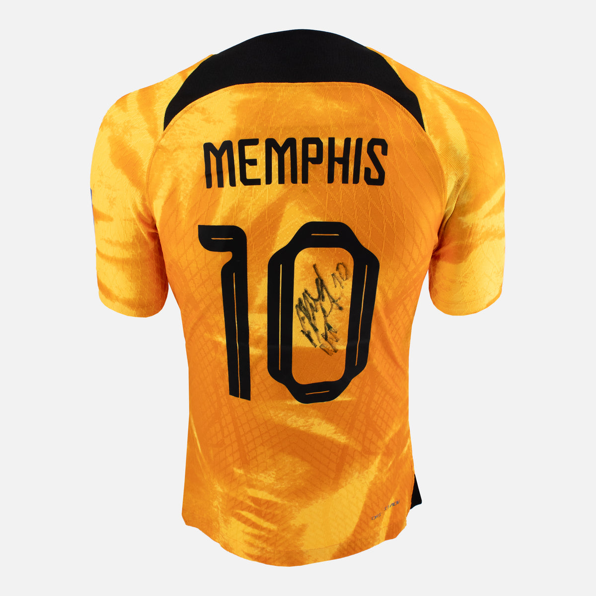 Memphis Depay Signed Netherlands Shirt 2022-23 Home [10] — Netherlands signed shirt from the 2022 to 2023 season | The Vault