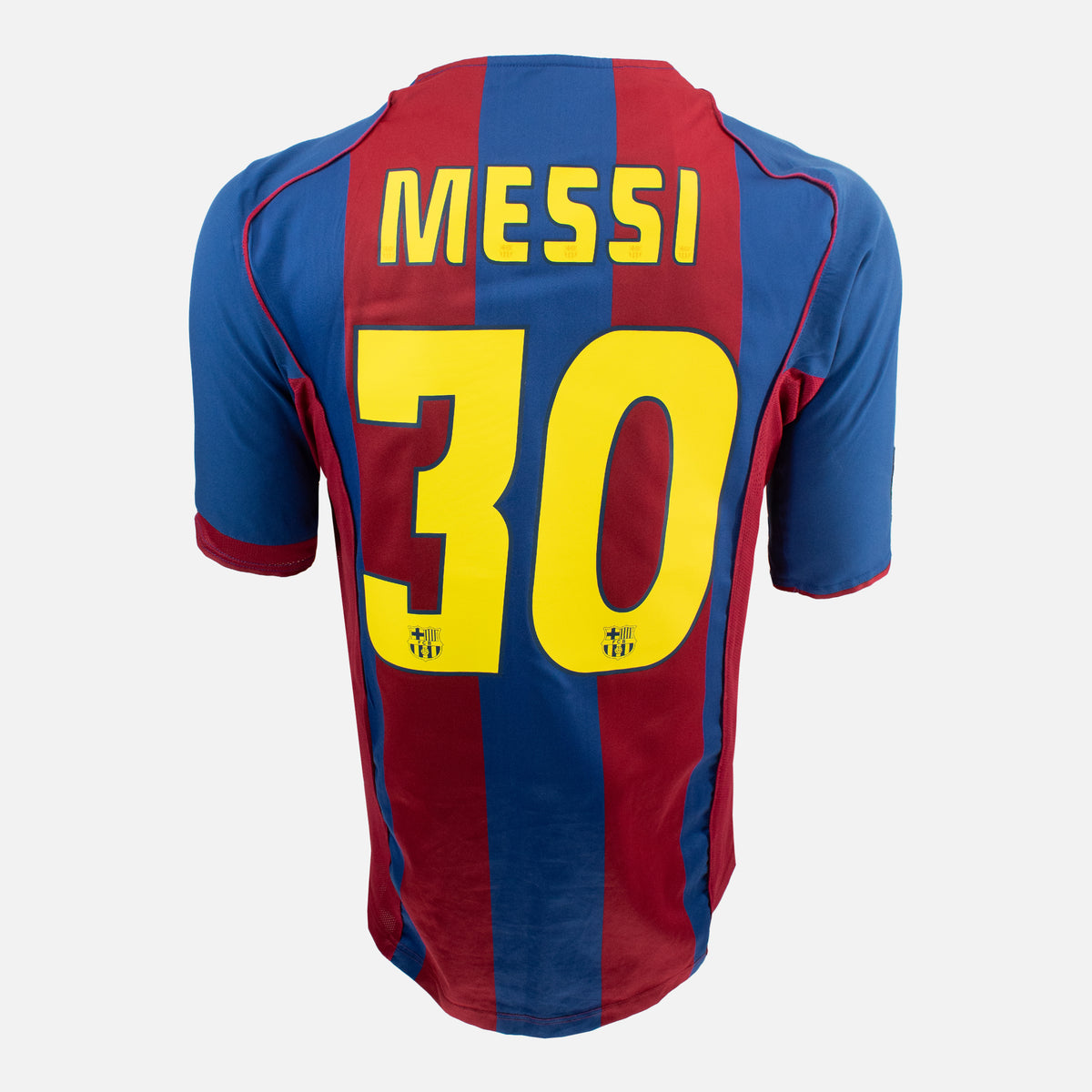 2004-05 Barcelona Home Shirt Messi 30 Rookie [Perfect] L — Verified official Barcelona shirt, condition graded | The Vault
