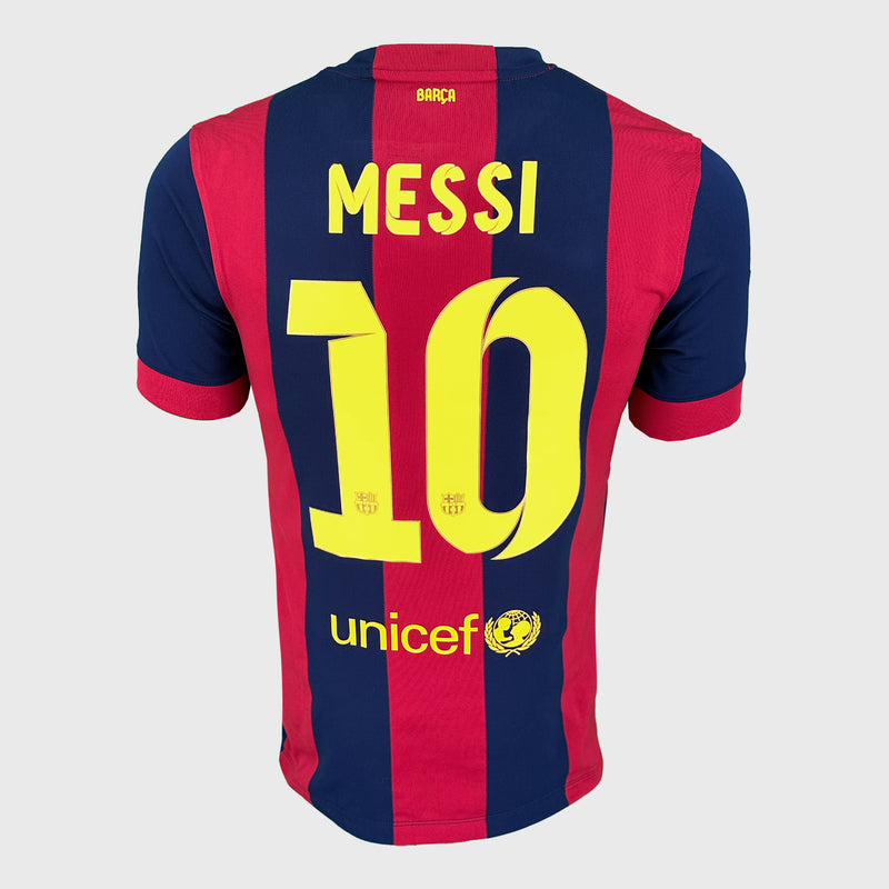 2014-15 Barcelona Home Shirt Messi 10 Treble [Perfect] S