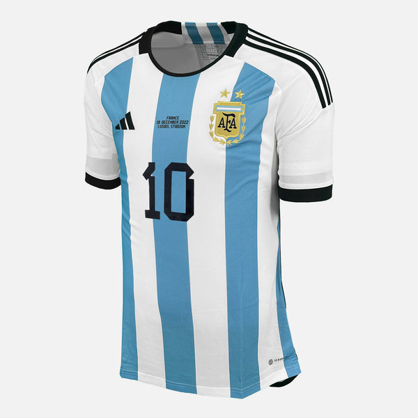 2022 Argentina Home Shirt Messi 10 World Cup Final v France [New] L