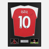 Framed Mesut Özil Signed Arsenal Shirt Home 2018-19 [Classic]