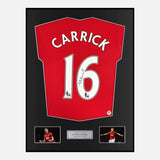 Framed Michael Carrick Signed Manchester United Shirt Home 2015-16 [Classic]