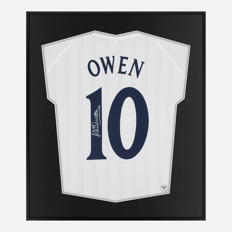 Framed Michael Owen Signed Shirt, 2001-03 Home [Lite]