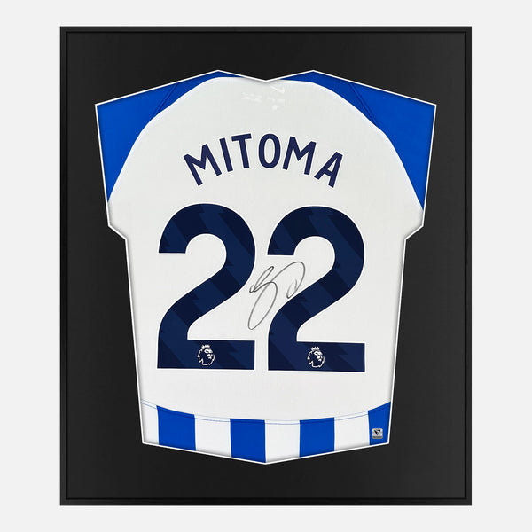 Framed Kaoru Mitoma Signed Brighton Shirt Home 2023-24 [Mini]