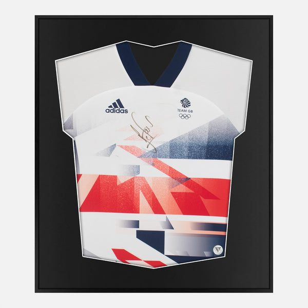 Framed Mo Farah Signed Shirt, Gold Olympic 2012 [Lite]