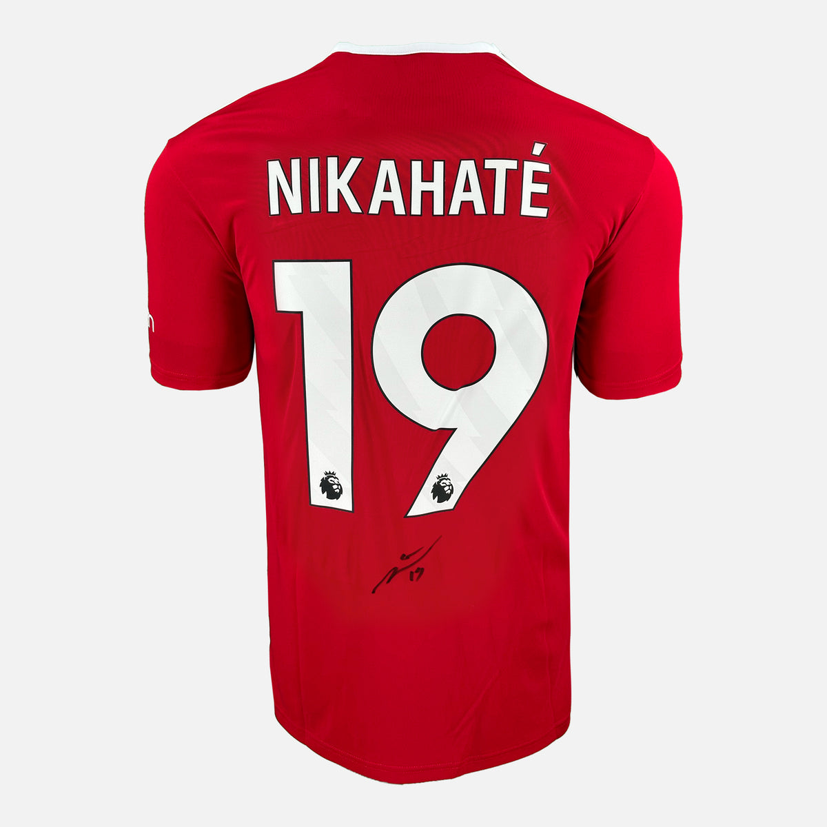 Moussa Niakhaté Signed Nottingham Forest Shirt Red Home [19] — Nottingham Forest signed shirt from the 2023 to 2024 season | The Vault