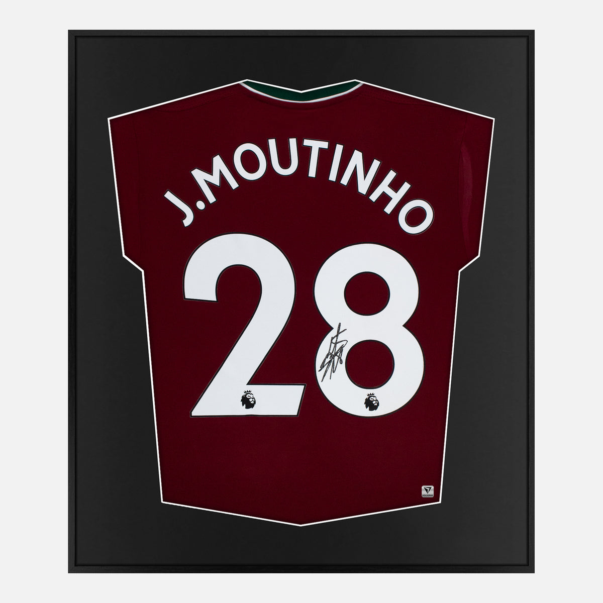 Framed Moutinho Signed Wolves Shirt, Red Third [Lite] — Authentic signature with NFC and COA | The Vault