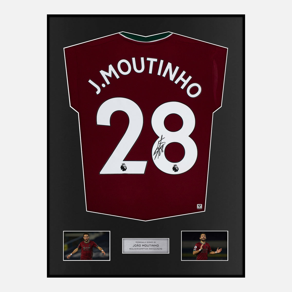 Framed João Moutinho Signed Wolves Shirt 2020-21 Third [Classic] — Verified autograph with NFC and certificate | The Vault
