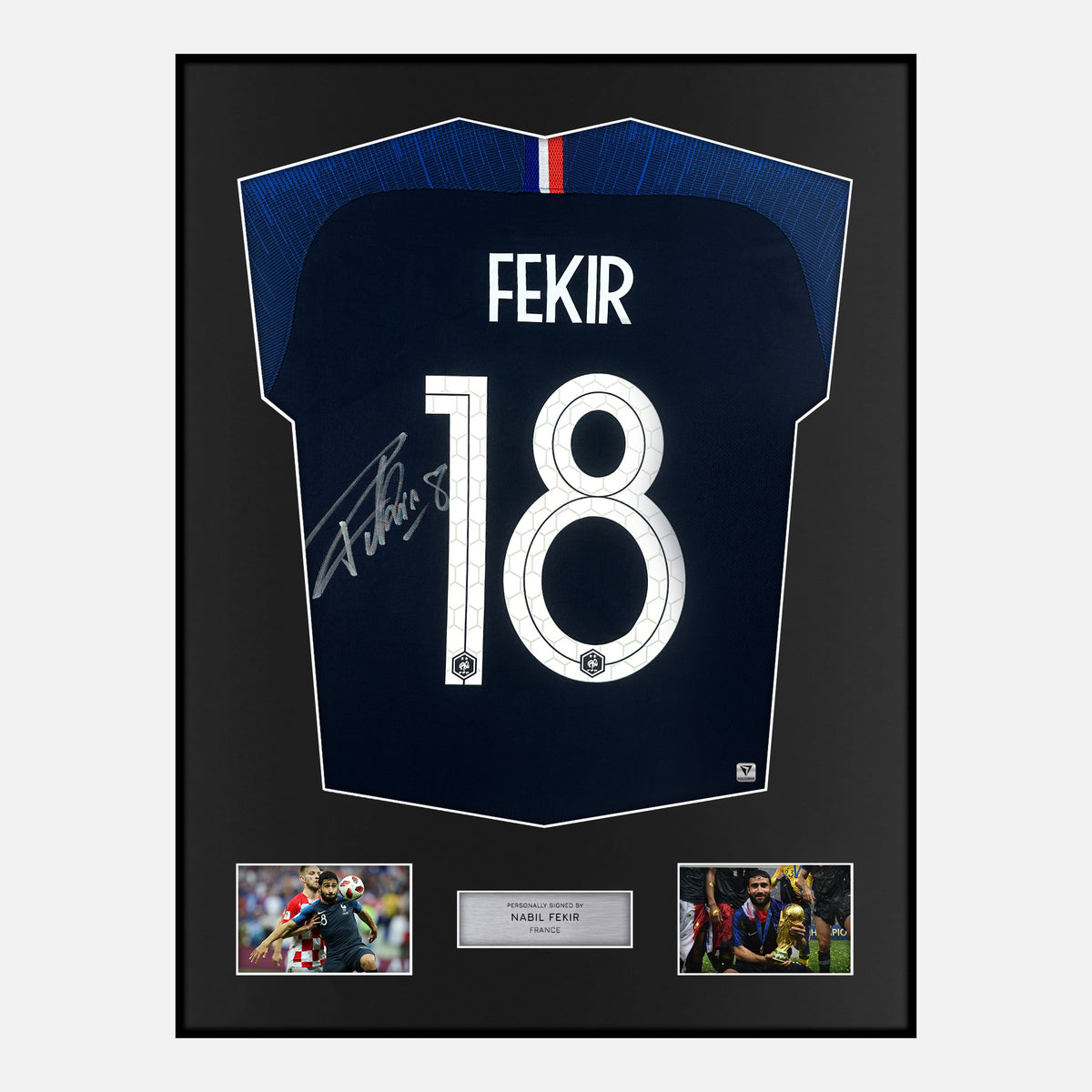 Framed Nabil Fekir Signed France Shirt 2018 World Cup [Classic] — Classic framed France shirt signed by Nabil Fekir | The Vault