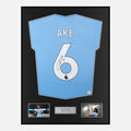 Framed Nathan Ake Signed Manchester City Shirt 2024-25 Home [Classic]