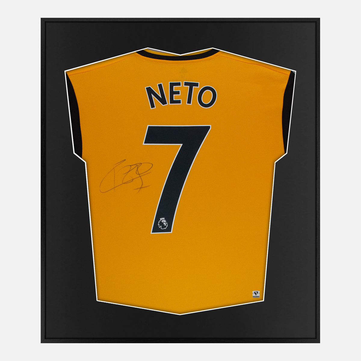 Framed Neto Signed Wolverhampton Wanderers Shirt [Lite] — Authentic signature with NFC and COA | The Vault