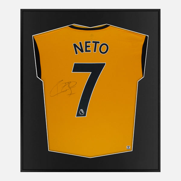Framed Pedro Neto Signed Wolves Shirt 2020-21 Home [Mini]