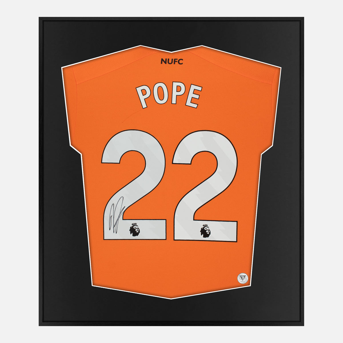 Framed Nick Pope Signed Newcastle Shirt, Goalkeeper kit [Lite] — Authentic signature with NFC and COA | The Vault