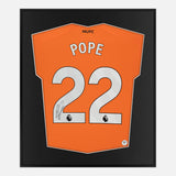 Framed Nick Pope Signed Newcastle Shirt, Goalkeeper kit [Mini]