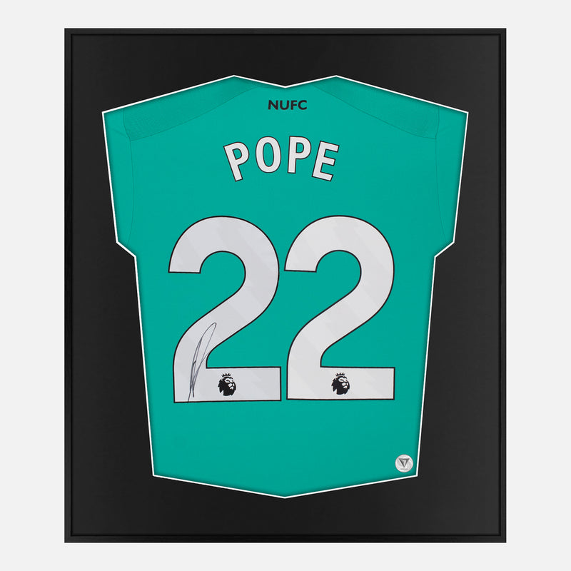 Framed Nick Pope Signed Newcastle Shirt, Goalkeeper kit [Mini]