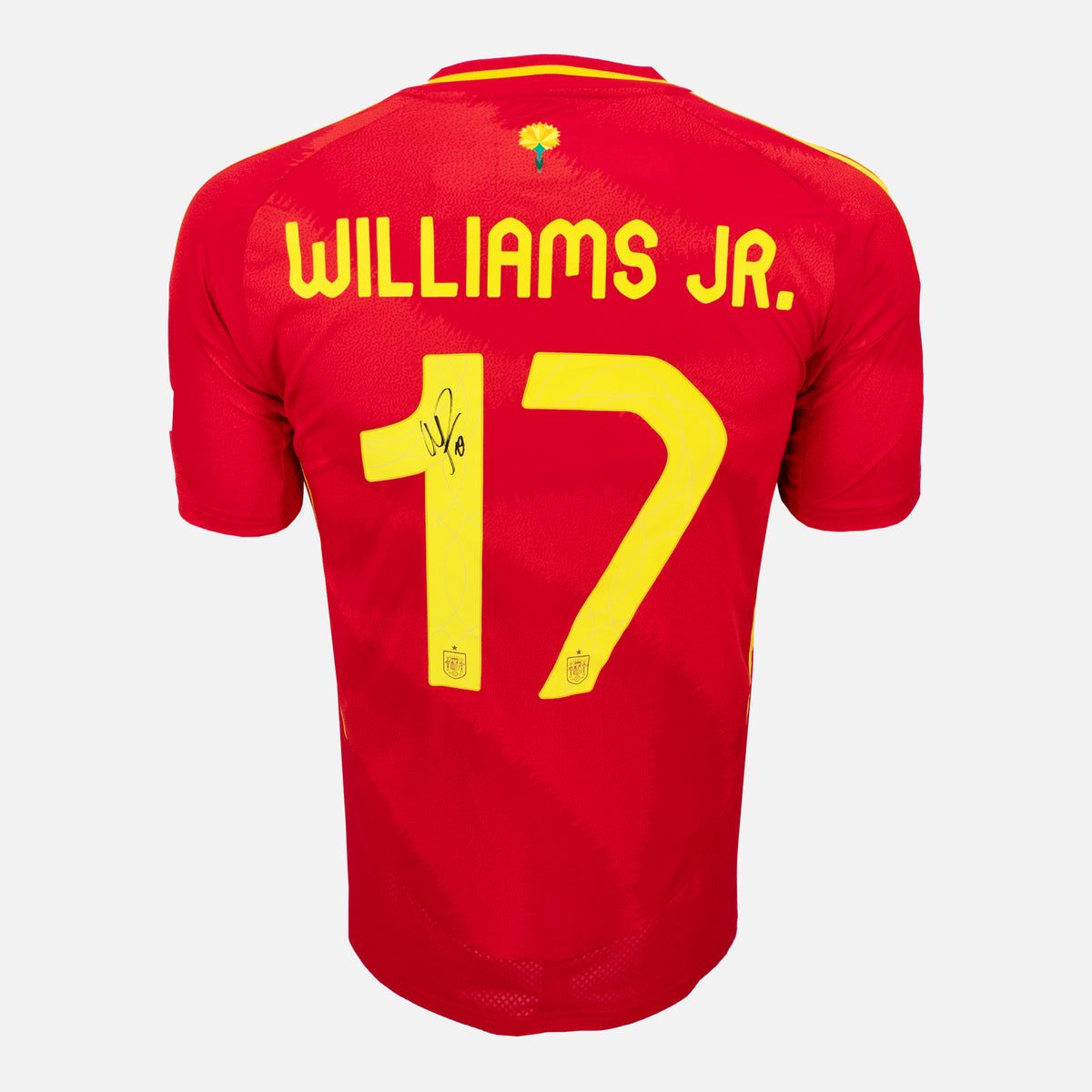 Nico Williams Signed Spain Shirt 2024 Home Euro Final [17] — Spain signed shirt from the 2024 to 2025 season | The Vault