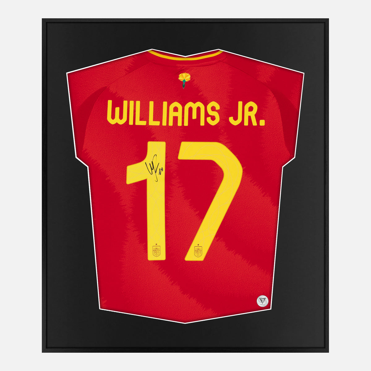 Framed Nico Williams Signed Shirt, Spain Euro Final 2024 [Lite] — Authentic signature with NFC and COA | The Vault