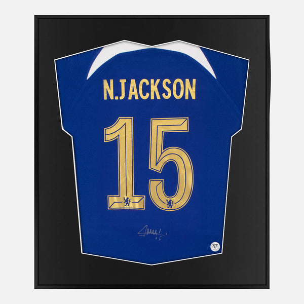 Framed Nicolas Jackson Signed Chelsea Shirt, Number 15 [Lite]