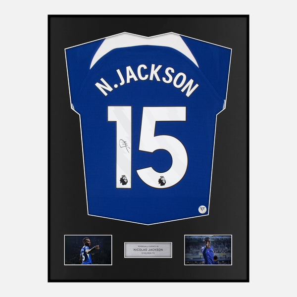 Framed Nicolas Jackson Signed Chelsea Shirt 2023-24 Home [Classic]