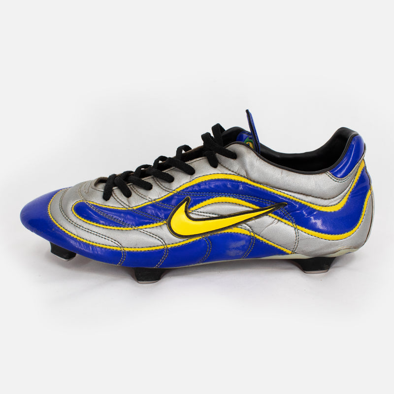 Nike Mercurial 1998 R9 Boots Silver/Blue/Yellow SG [Excellent] UK 9.5